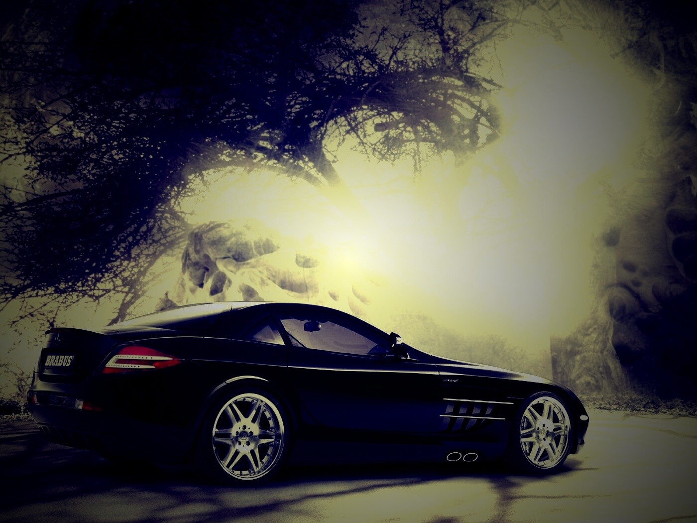 Черный спорткар Мерседес обои