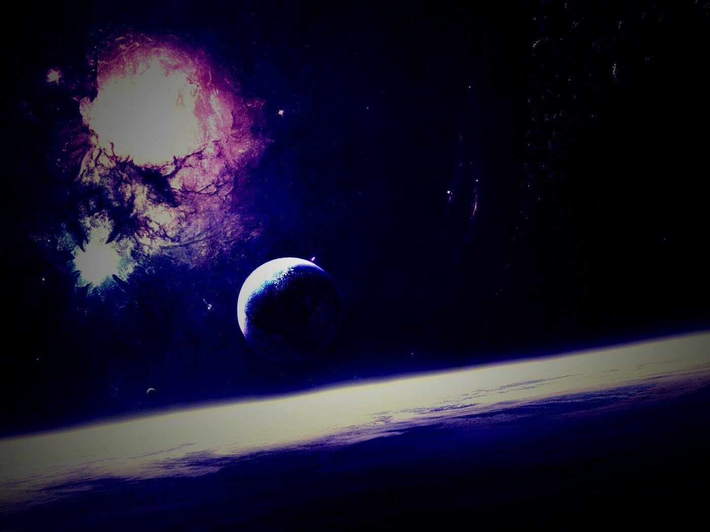 Черный космический туман обои