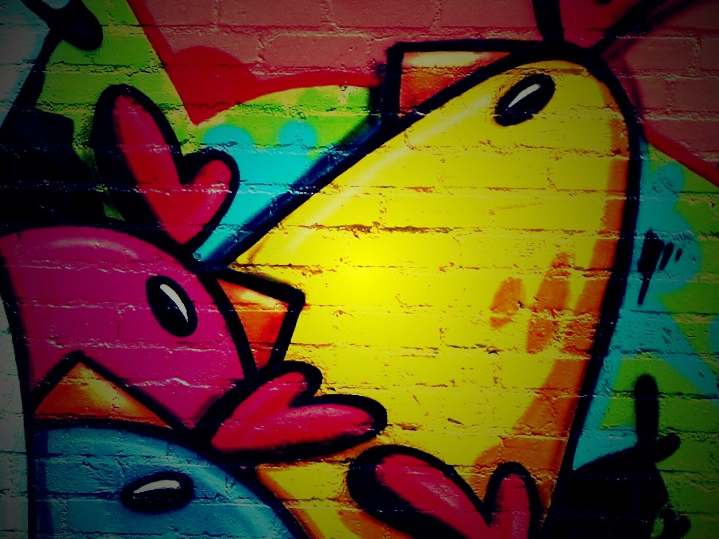 Граффити Курица с цыплятами обои