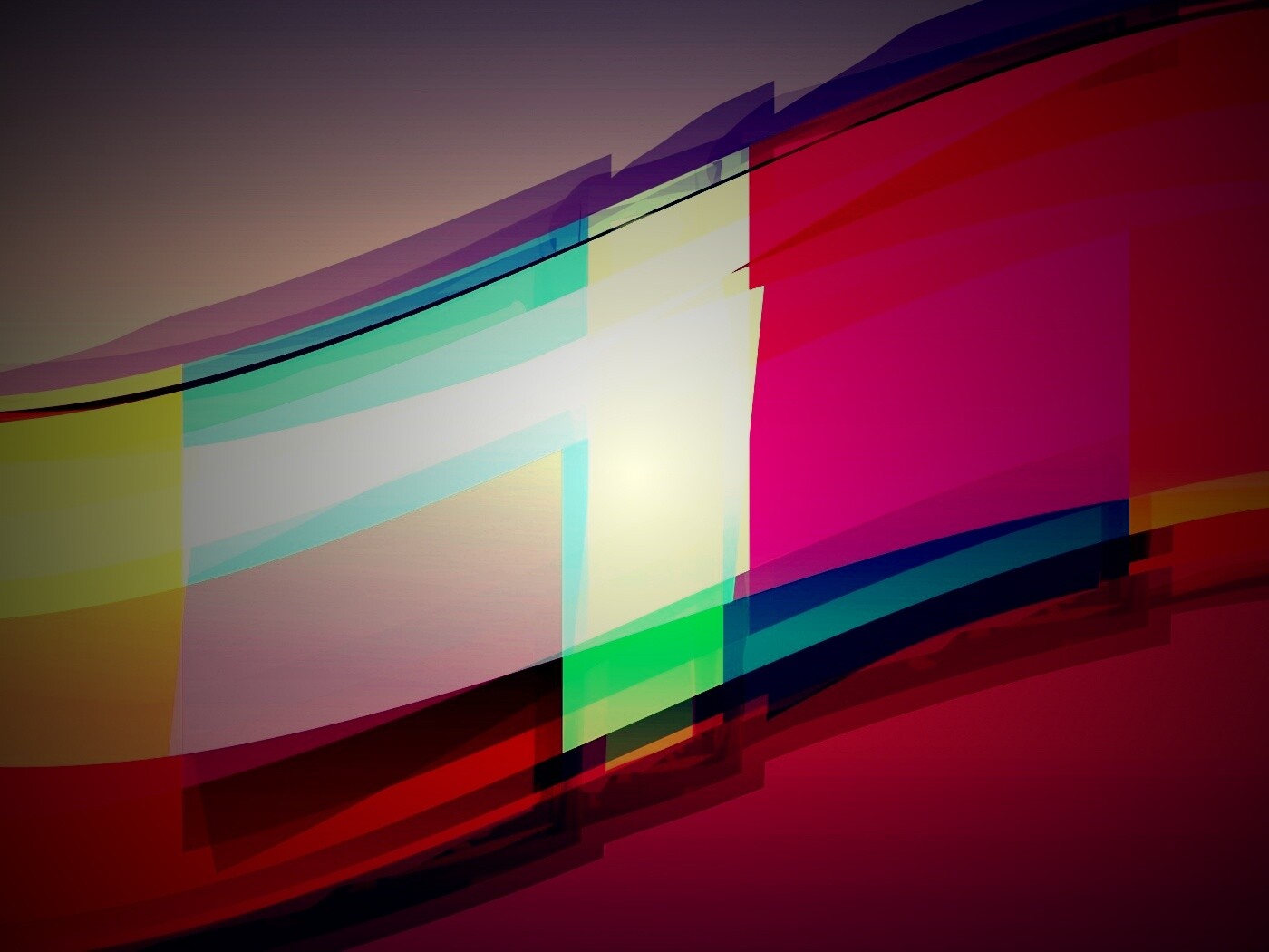 Волна из прозрасных цветных пластин обои