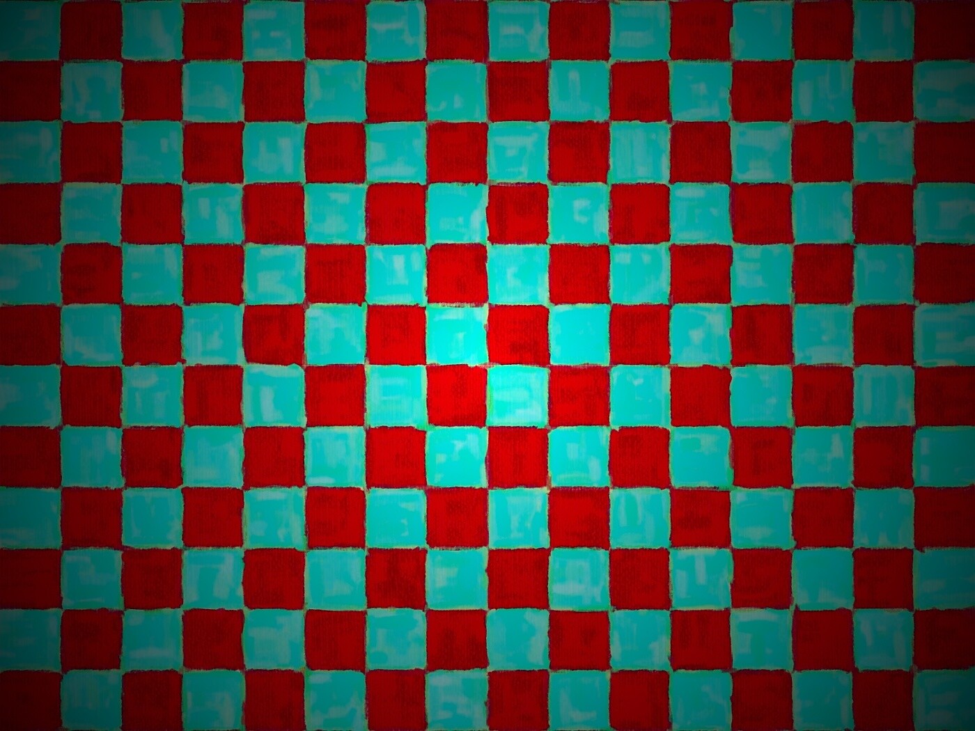 Рисованные красно-голубые клетки обои