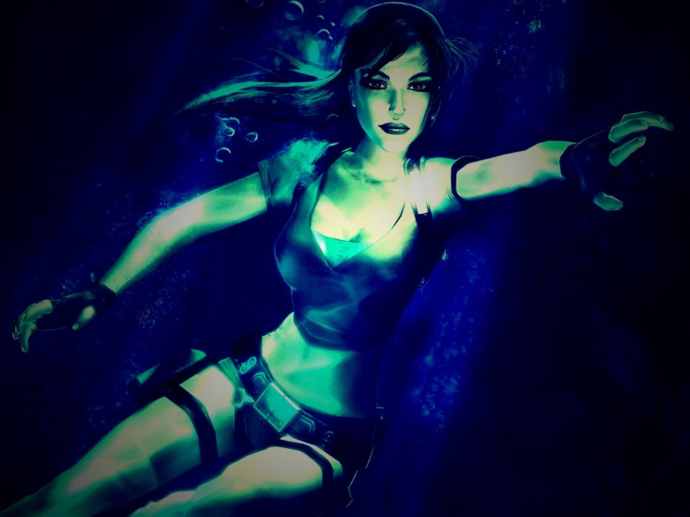 Лара под водой обои