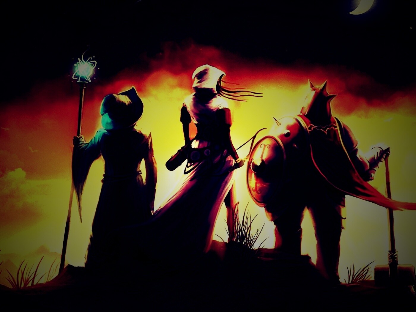 Воин, лучник и маг обои