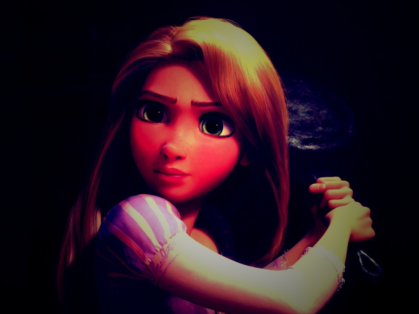 Рапунцель с сковородкой обои