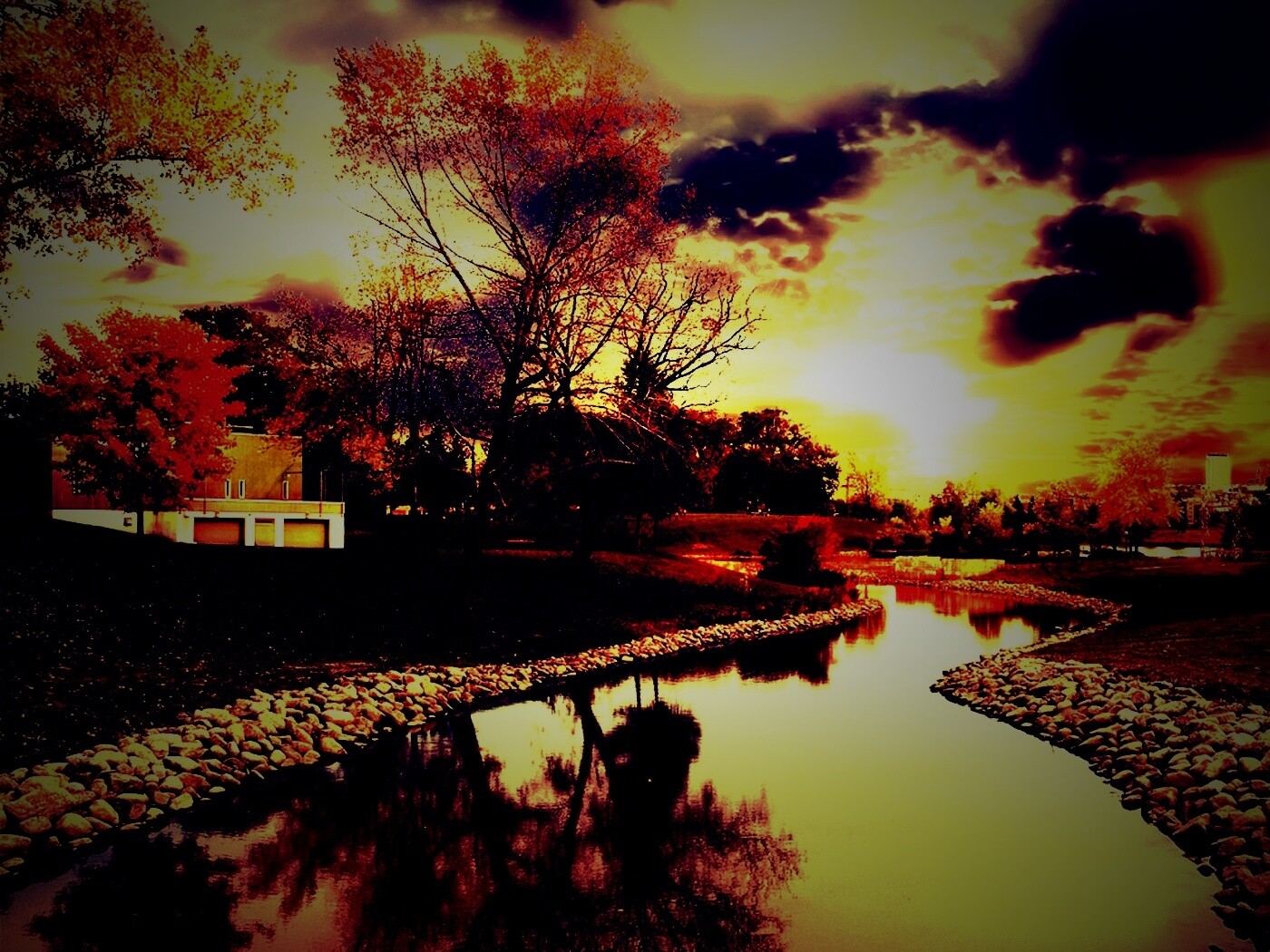 Осенний день в парке обои