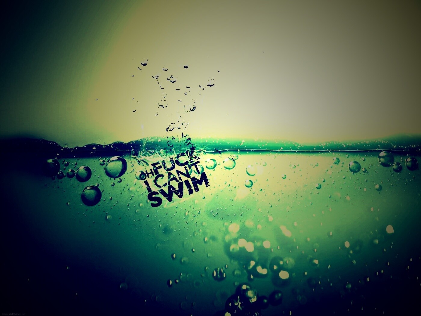 О чёрт, я не умею плавать! обои