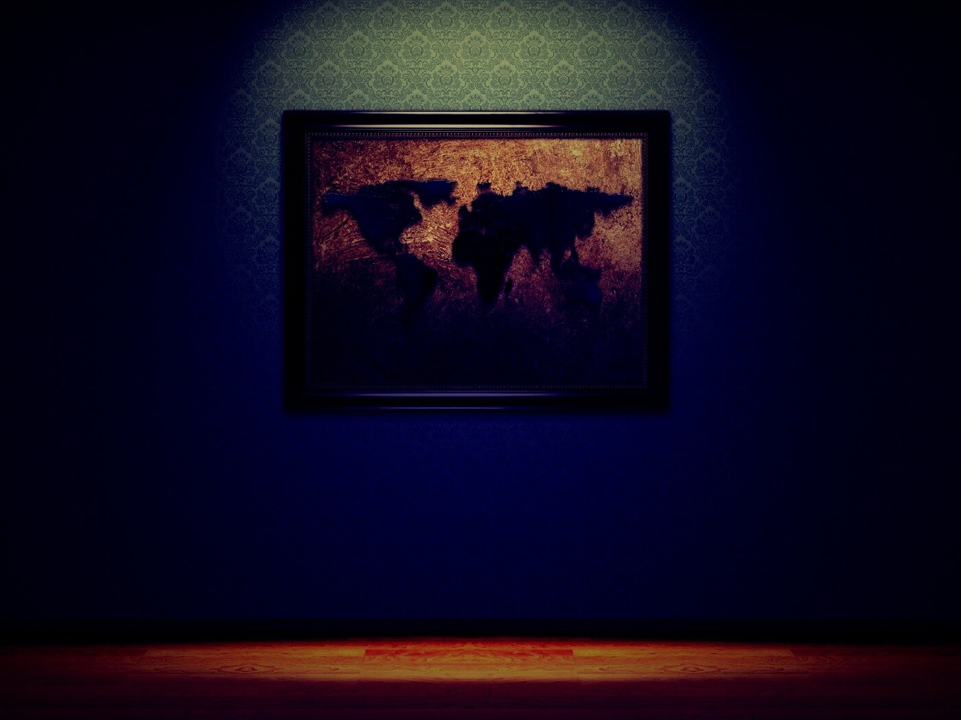 Картина с картой мира обои