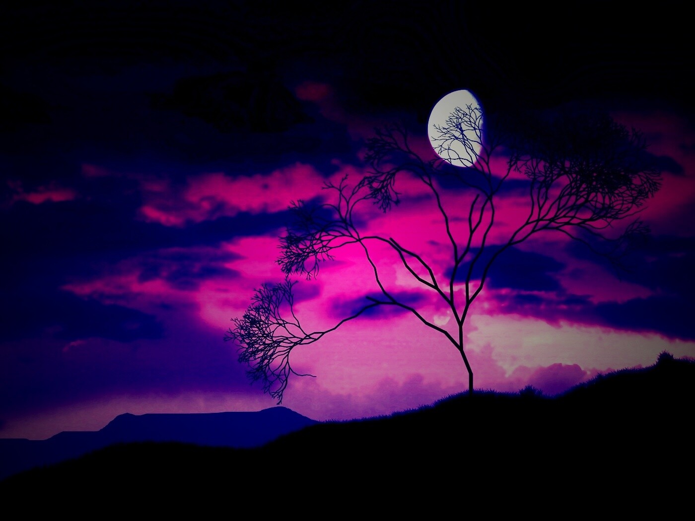 Фиолетовые небеса обои