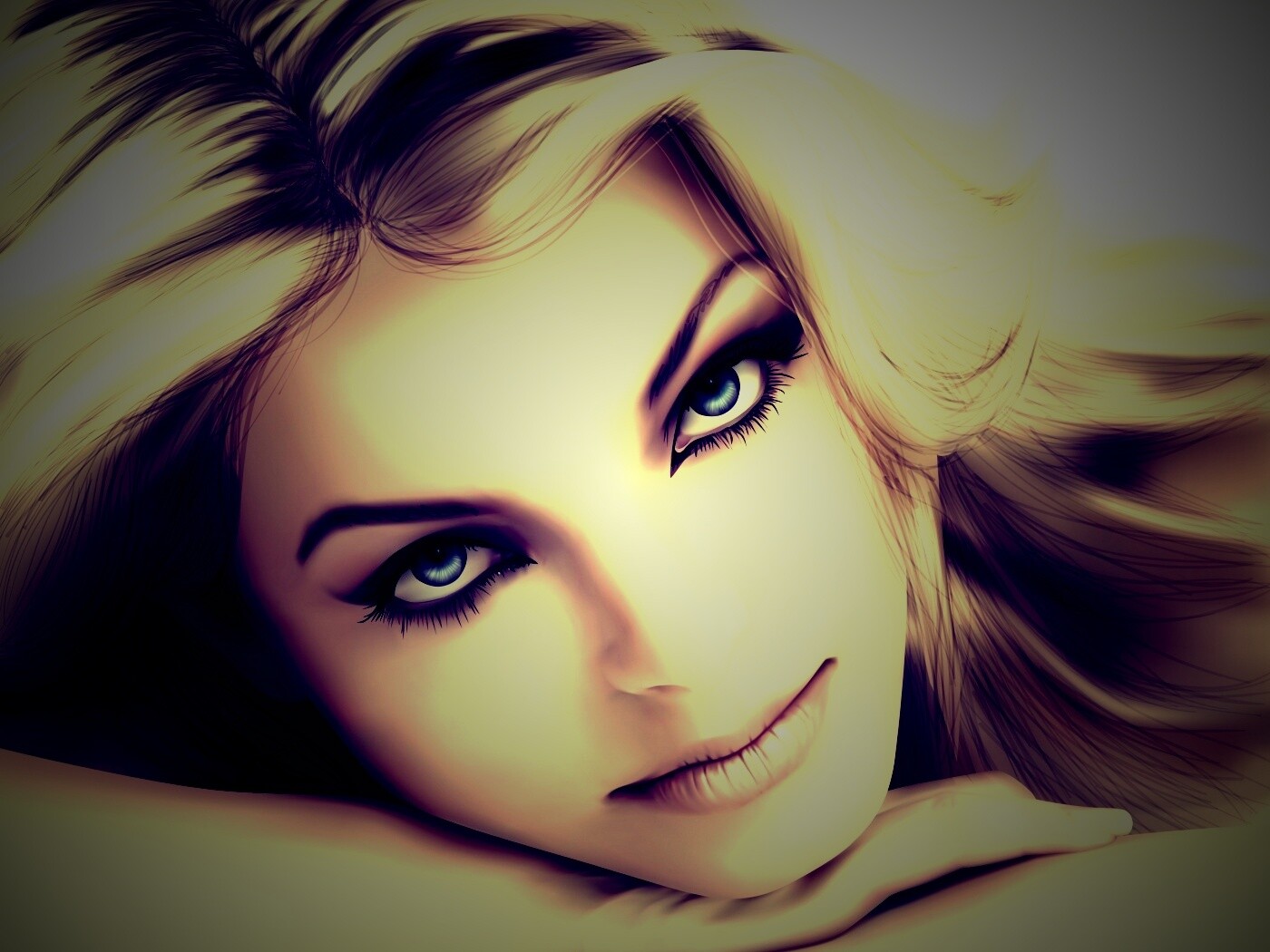 Девушка в векторе обои