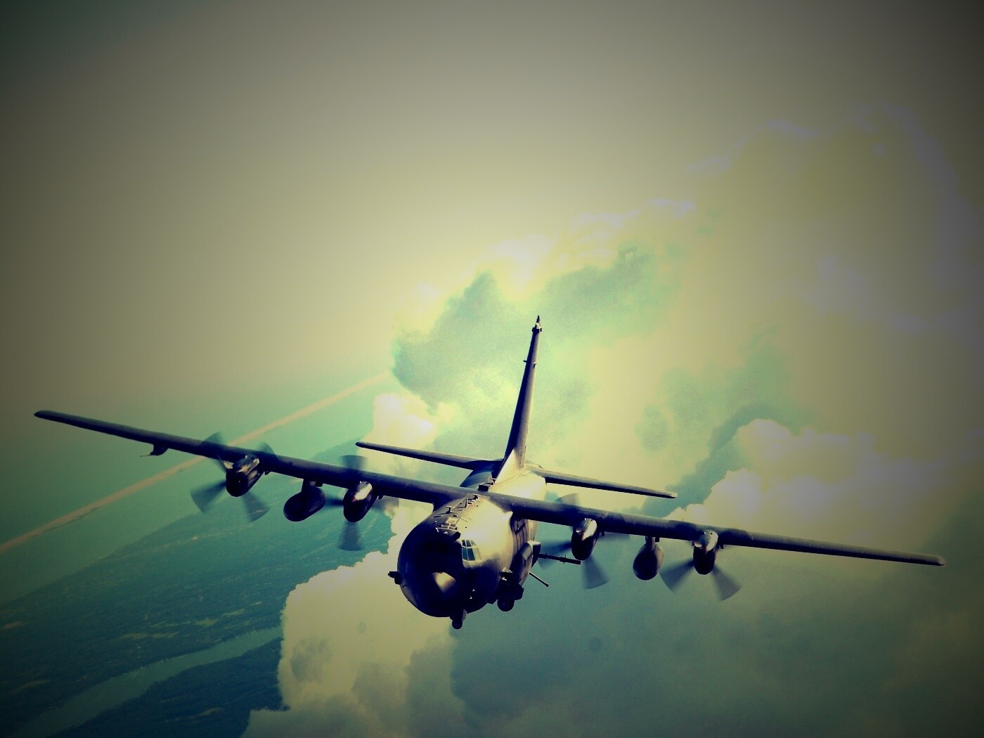 Самолет АС-130 обои