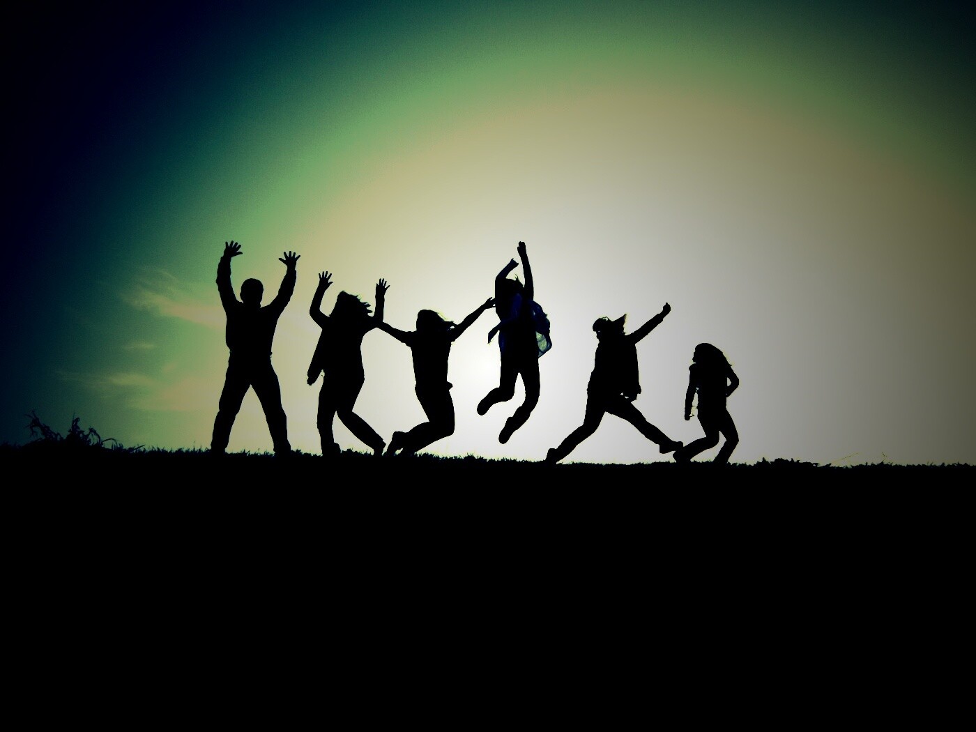 Силуэты людей обои