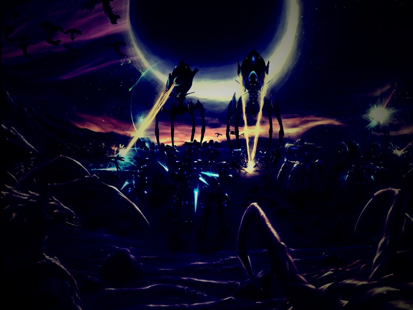 Протосы против зергов обои