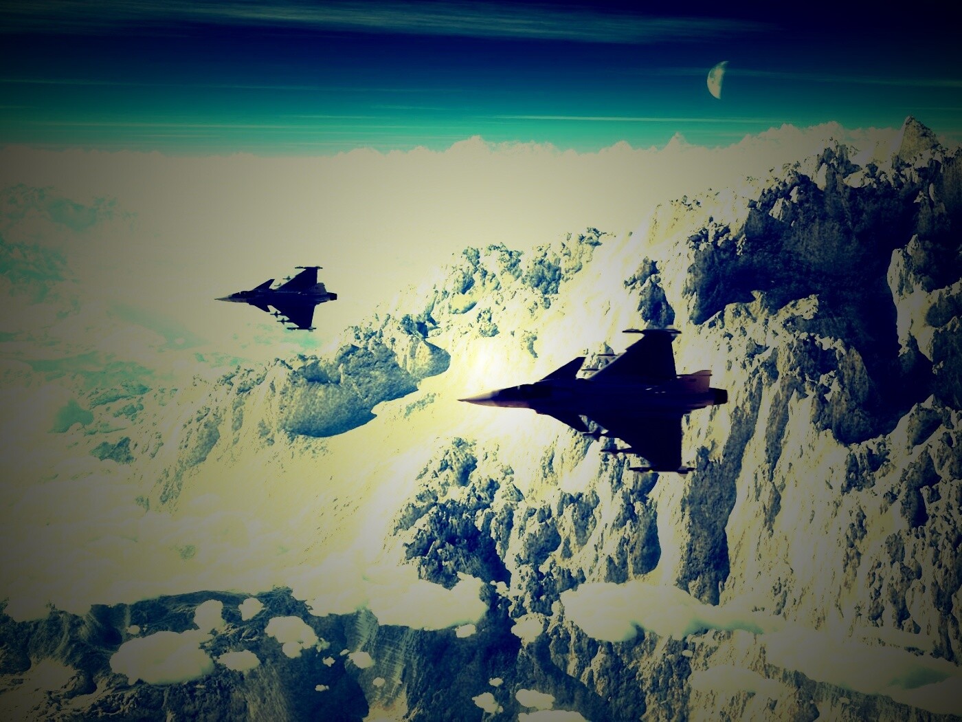 Самолёты в горах обои