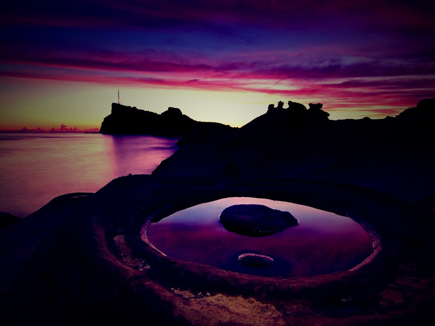 Закат на побережье обои