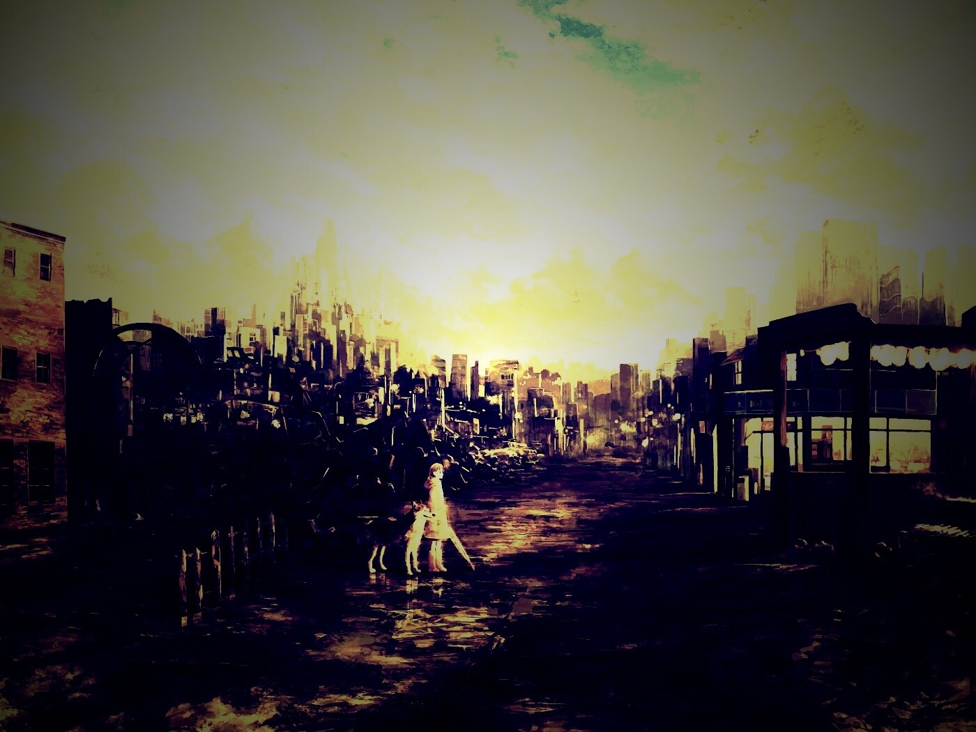 Девушка с собакой обои