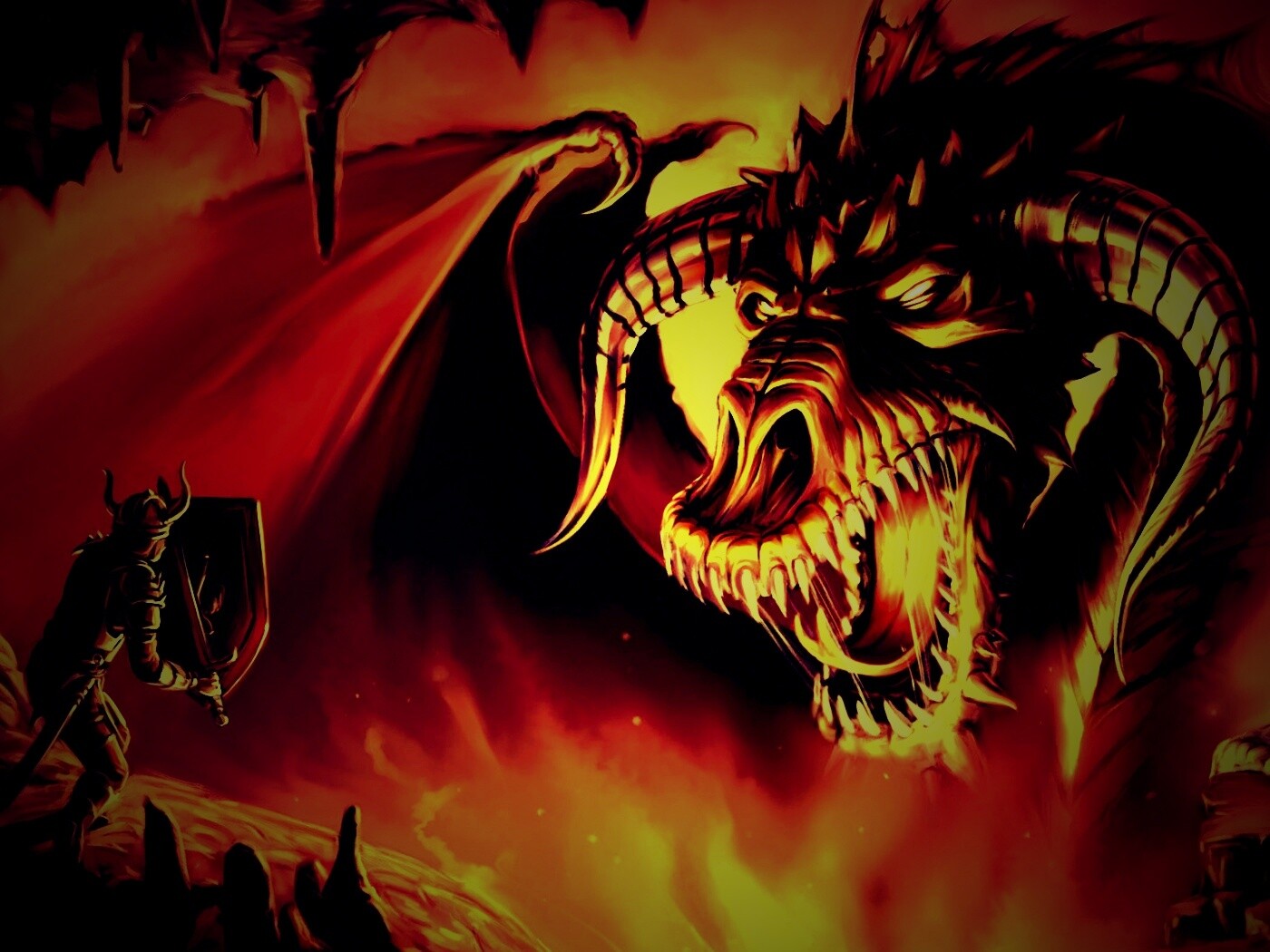 Рыцарь против дракона обои