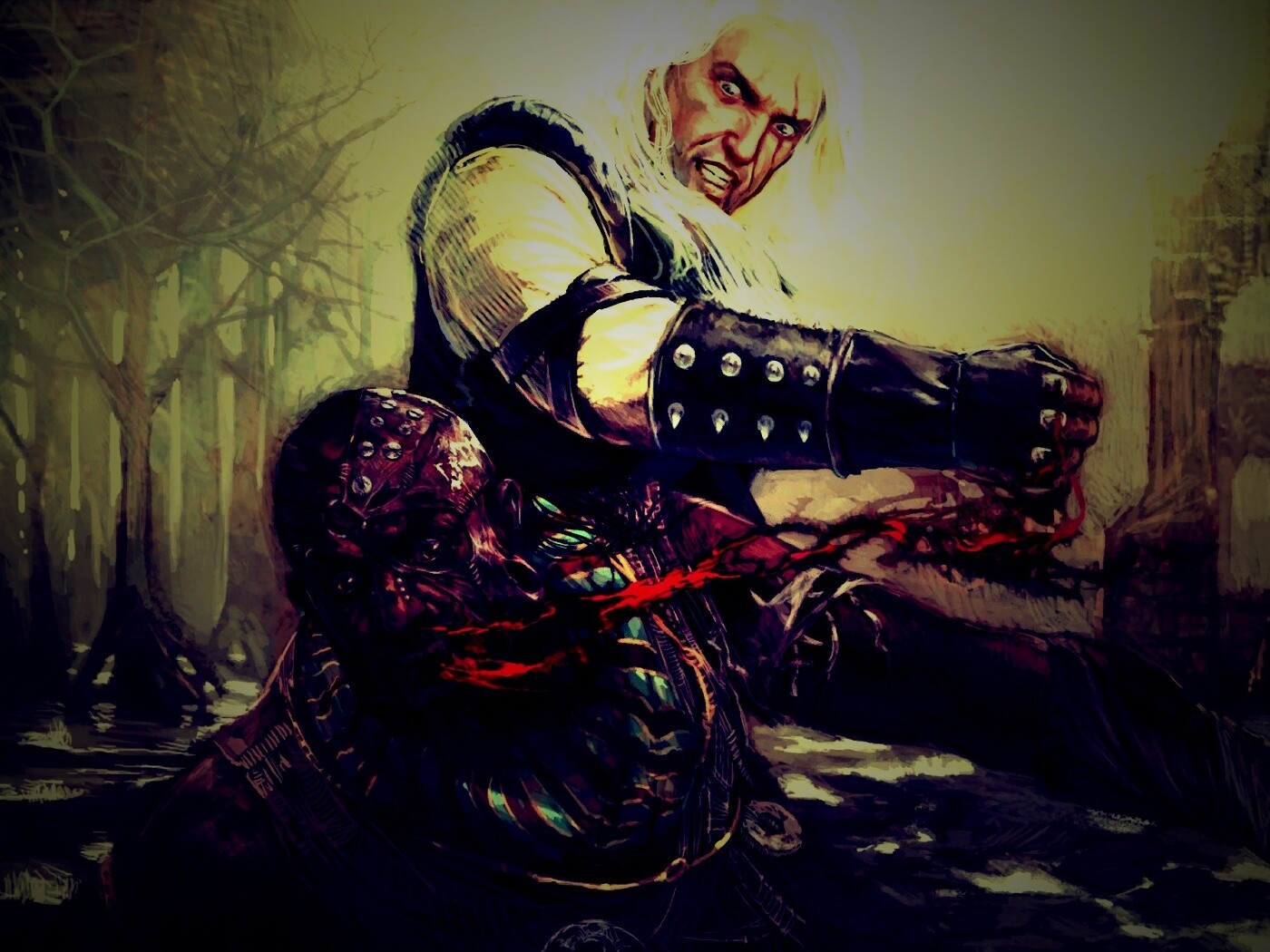 Геральт против Азара обои