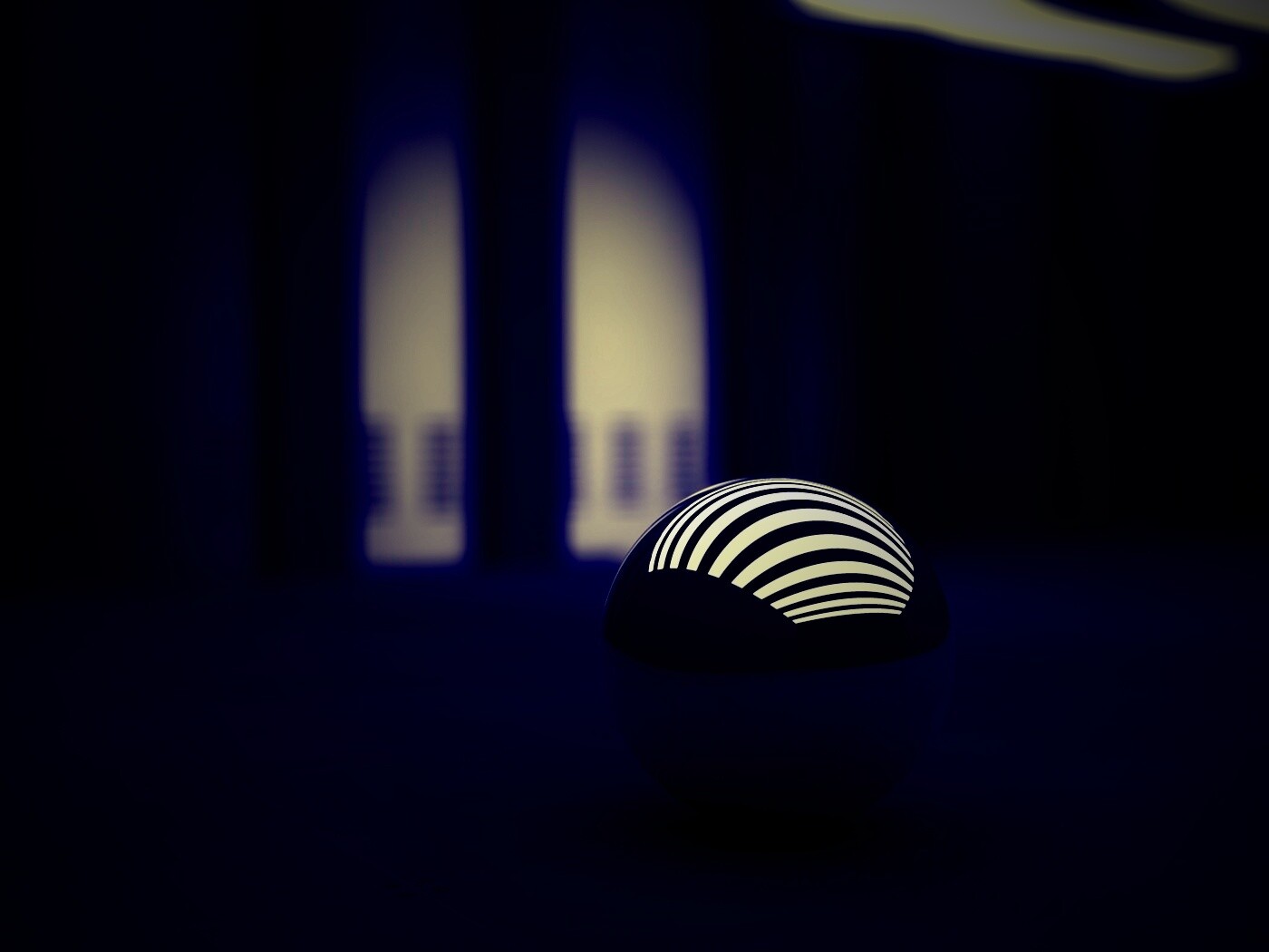 Трехмерный блестящий металлический шарик обои