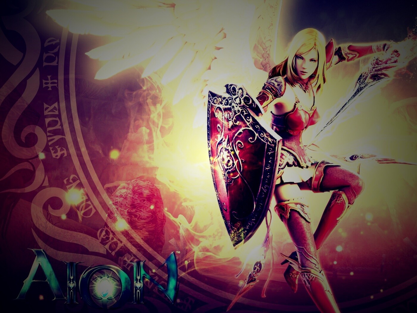 Ангел с мечом и щитом обои