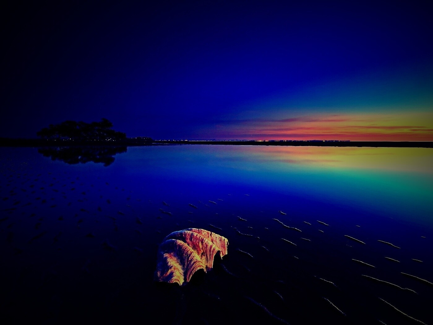 Закат на берегу моря обои