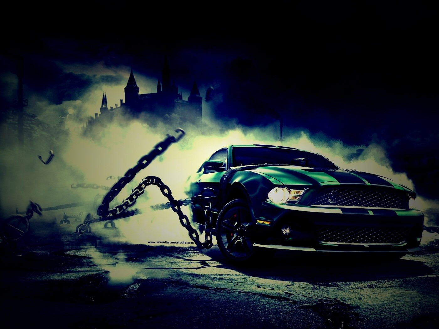 Ford Mustang рвёт цепи обои