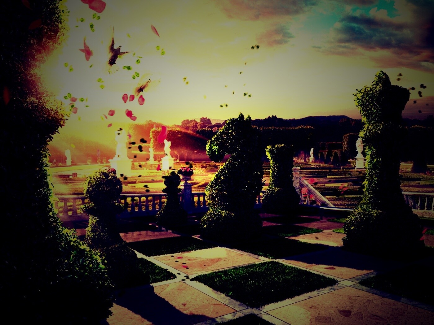 Шахматный сад обои