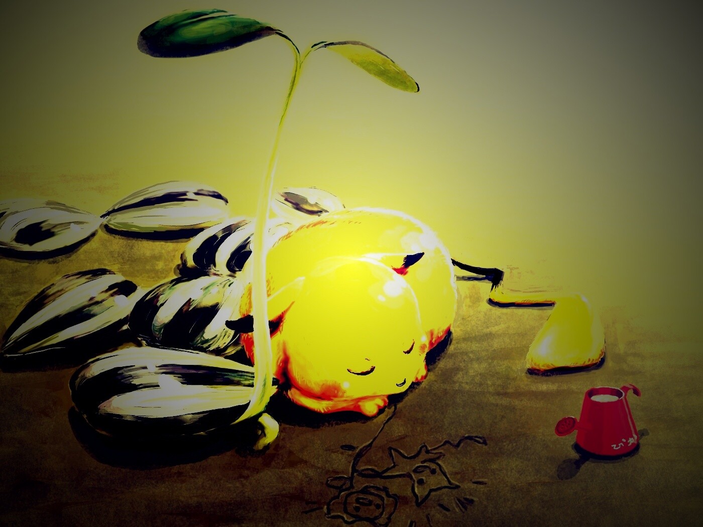 Пикачу отдыхает обои