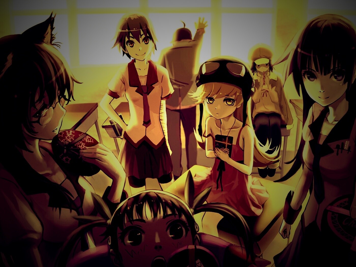 Девушки из Bakemonogatari обои