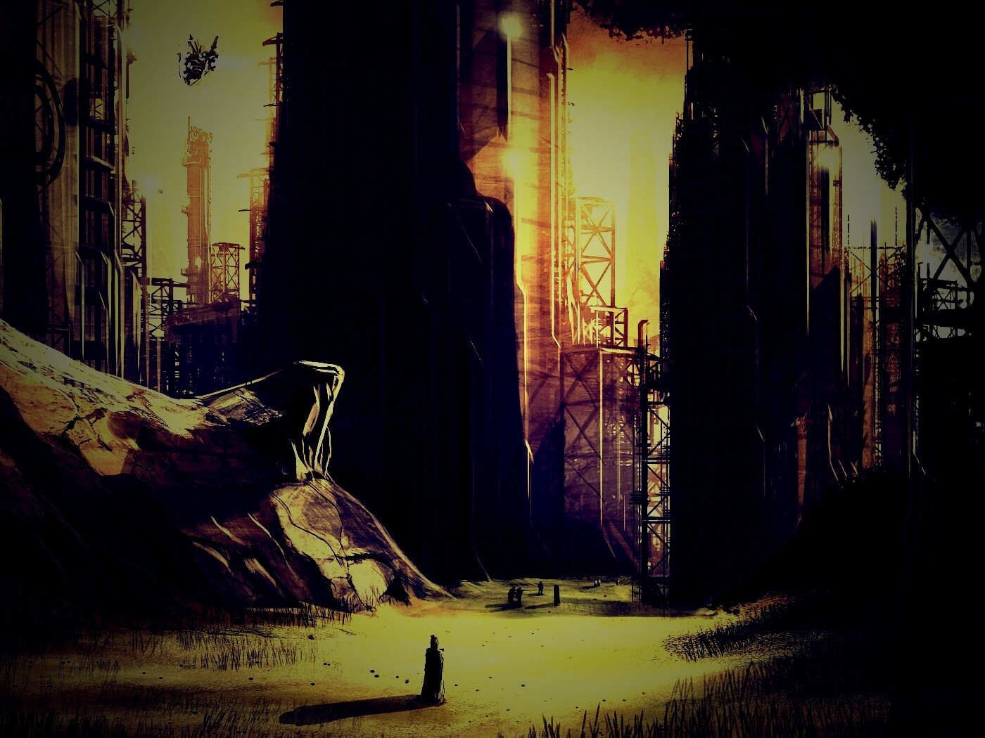 Технократический город обои