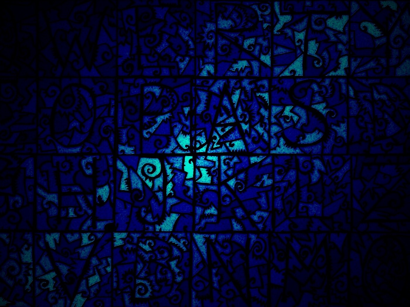 Витражные буквы обои