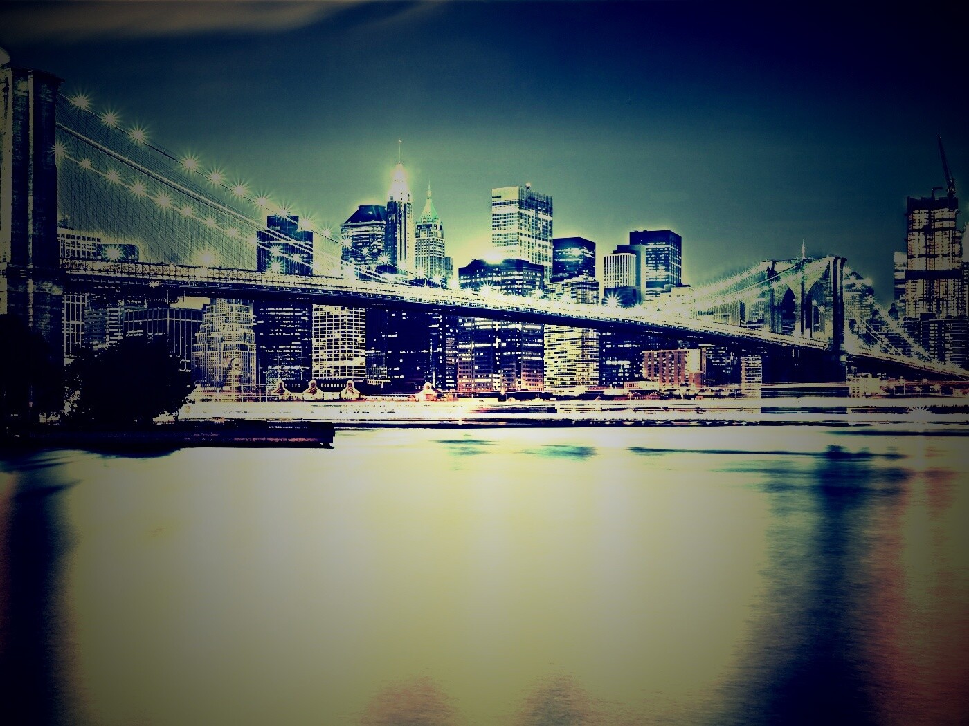 Огни ночного города обои