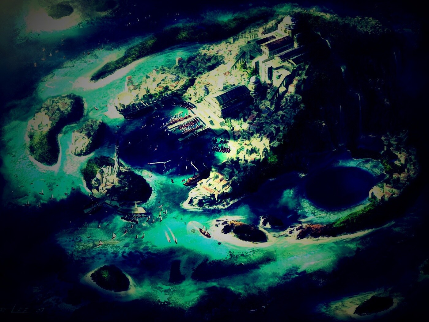 Город на острове обои