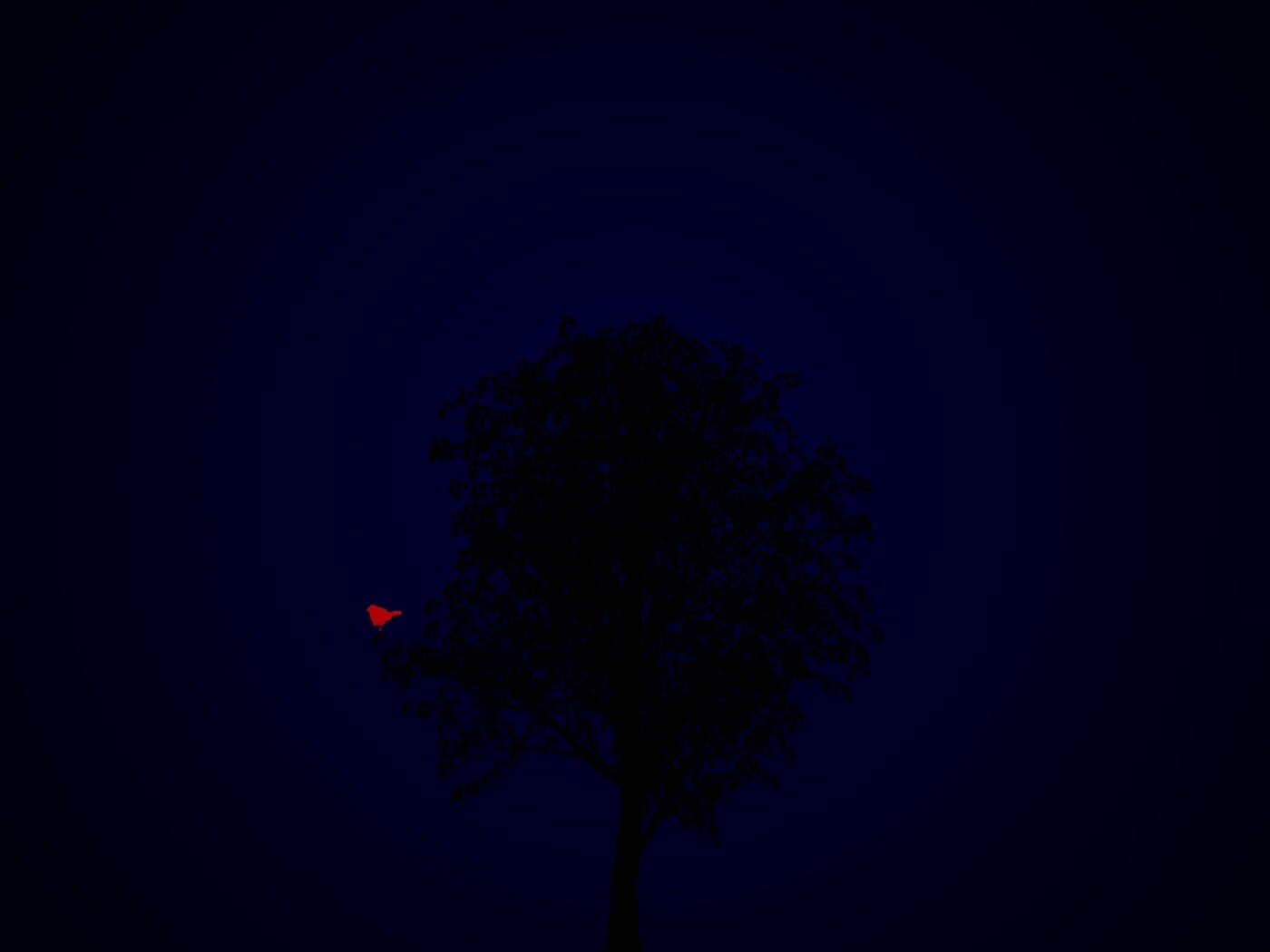 Дерево и птица обои