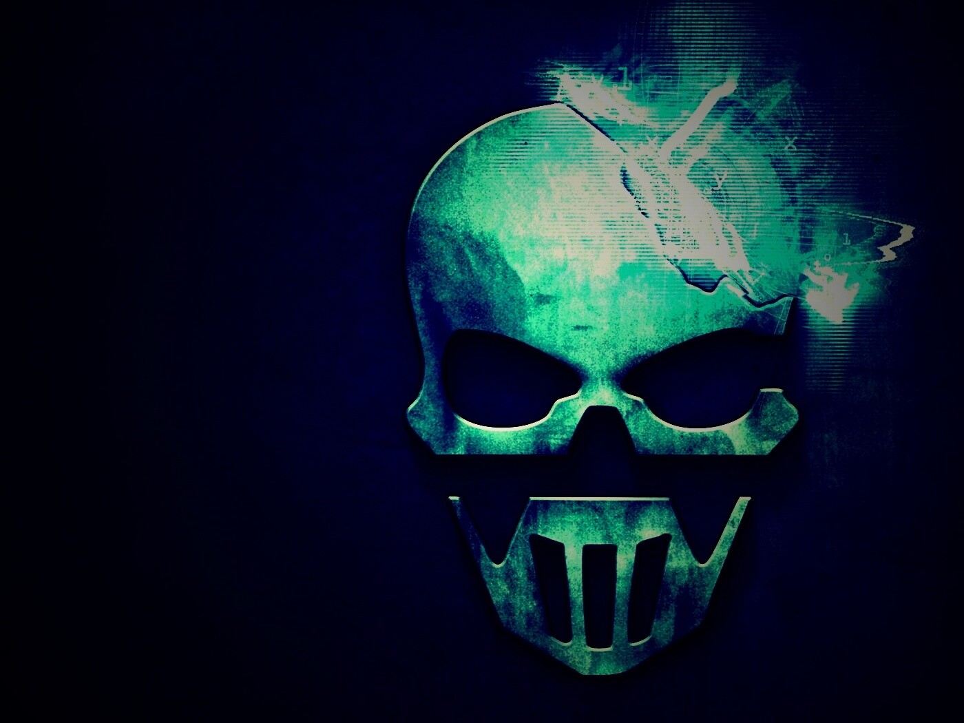 Контур стального черепа обои