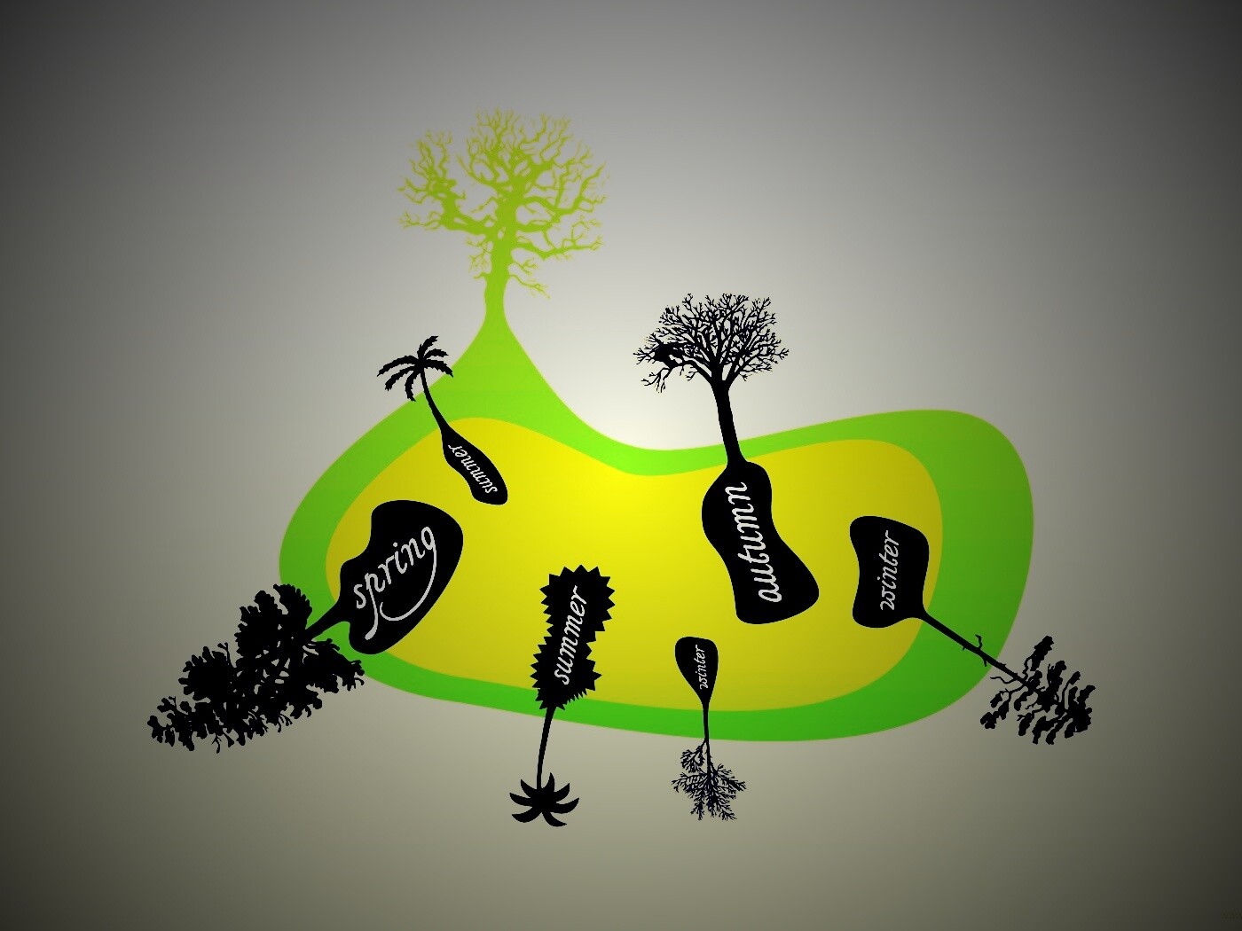 Деревья времен года обои