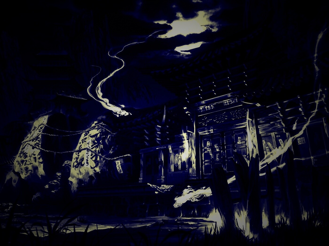 Вход в китайский храм обои