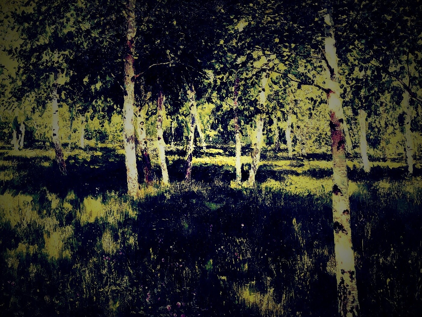 Левитан "Берёзовая роща" обои