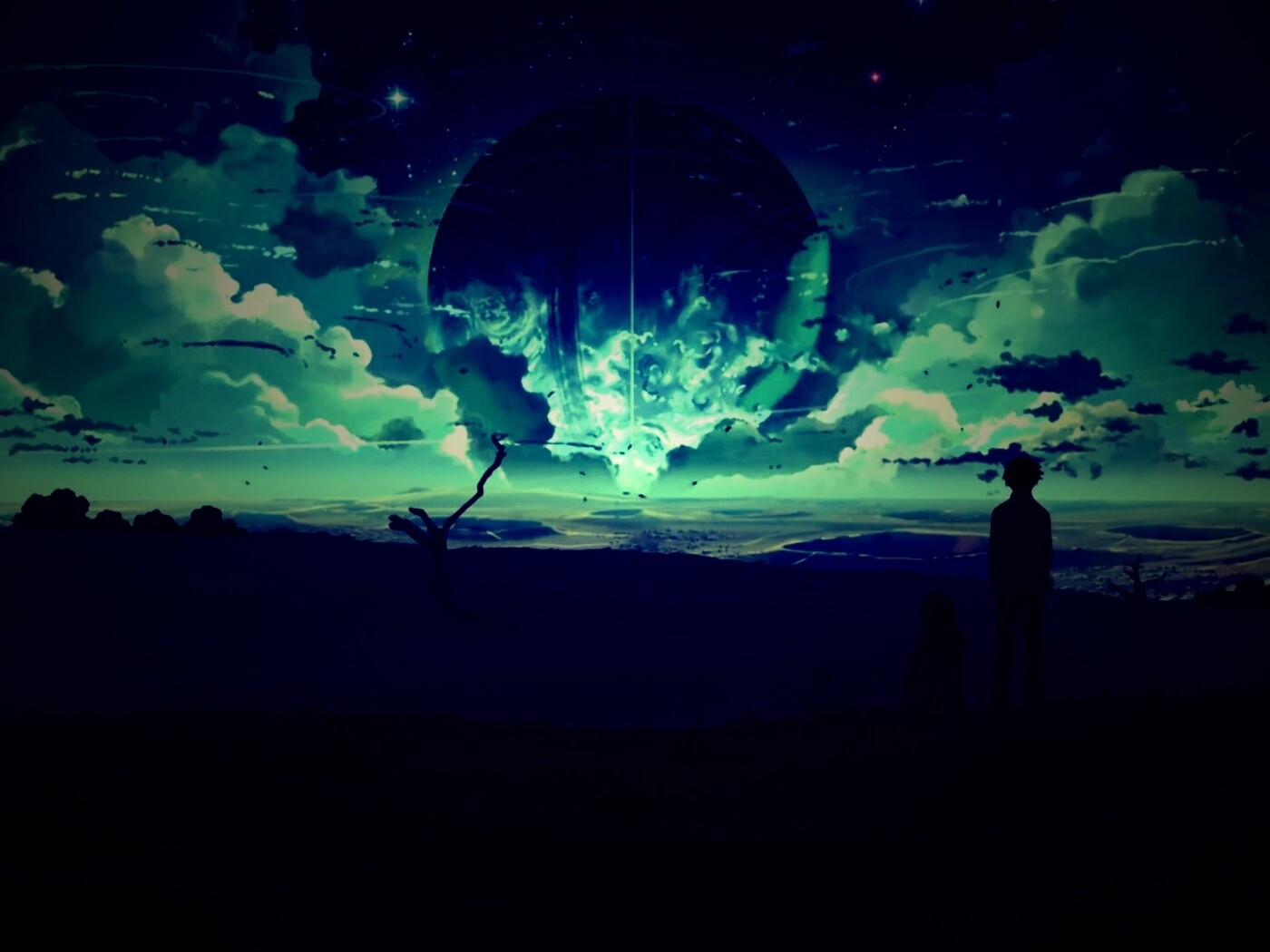 Кадр из творения Макото Синкая обои