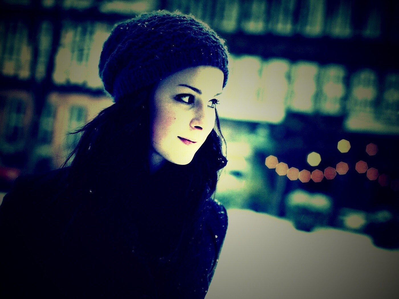 Девушка зимой обои