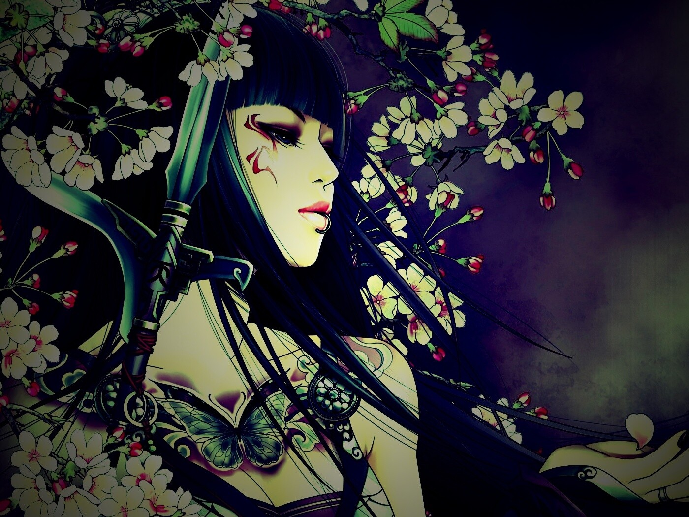 Элегантная девушка с оружием обои