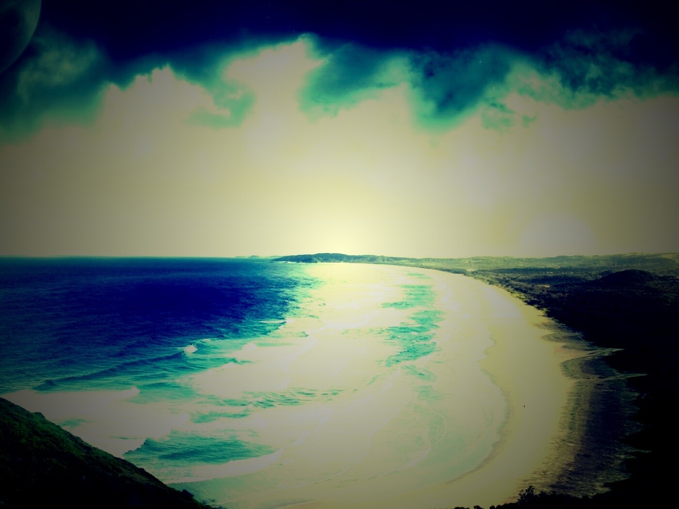 Берег до горизонта обои