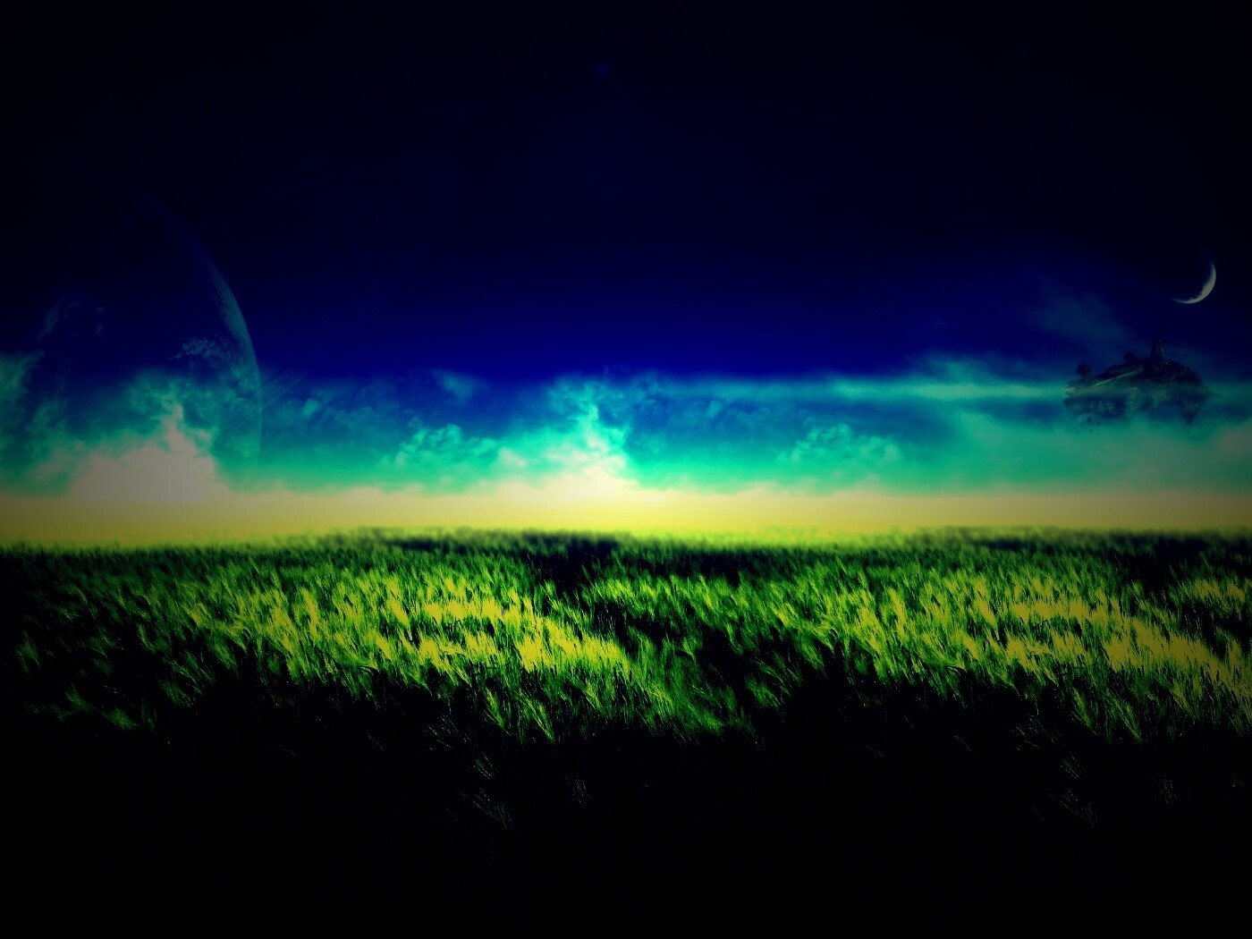 Луг на другой планете обои