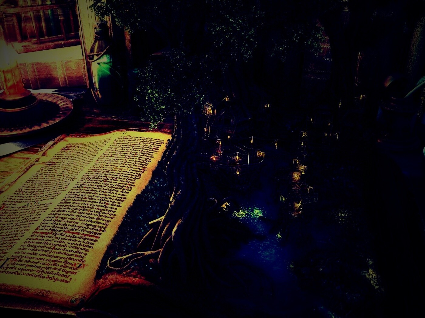 Волшебный мир на страницах книги обои