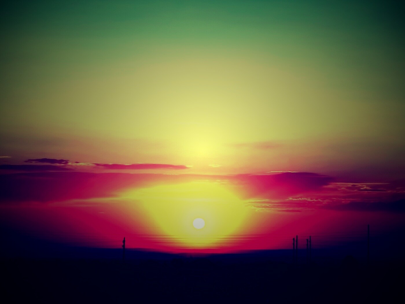 Сказочный закат обои