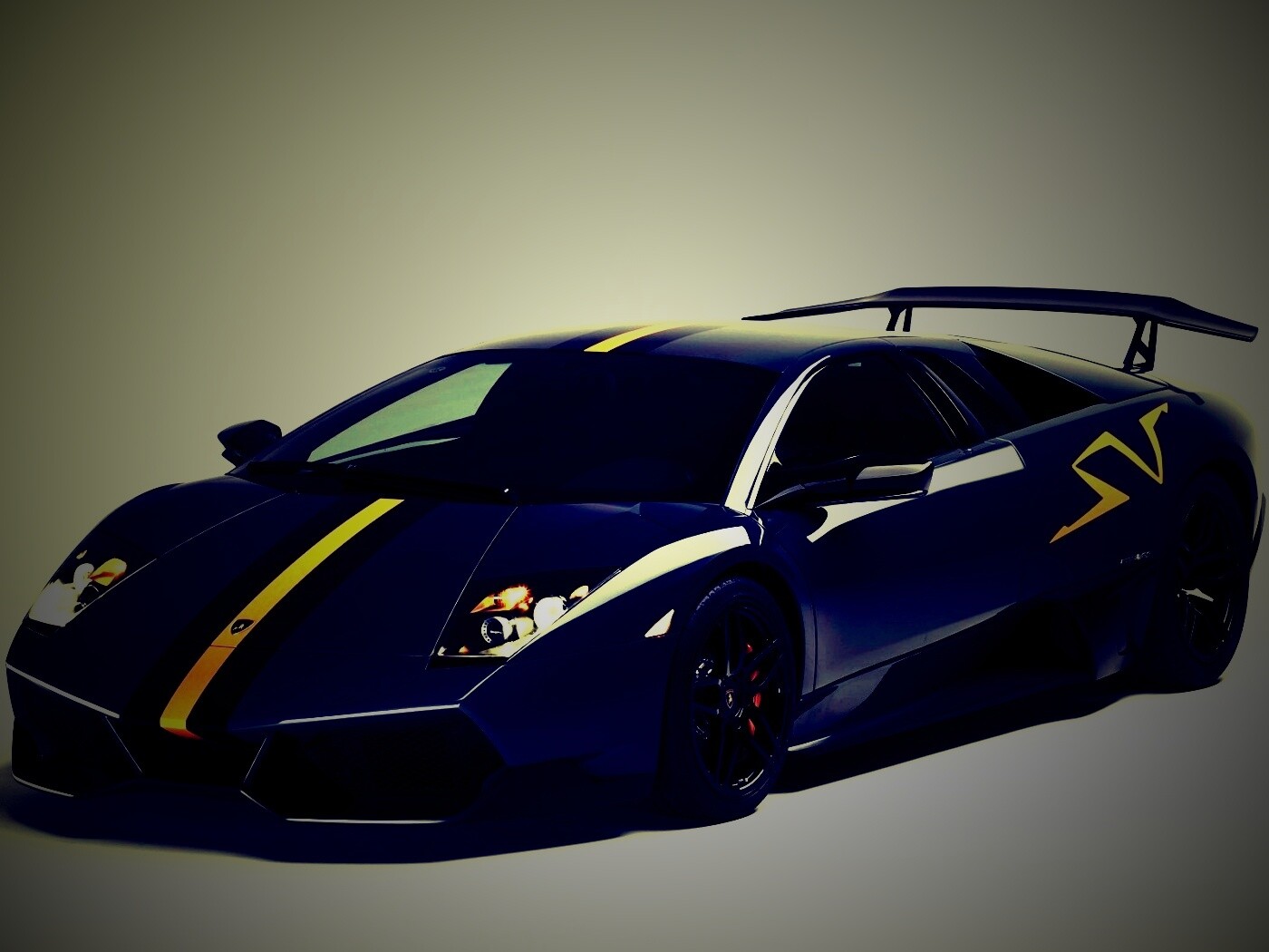 Черная Ламборджини обои