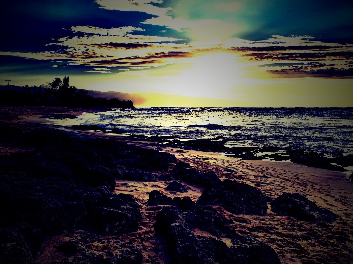 Закат на море обои