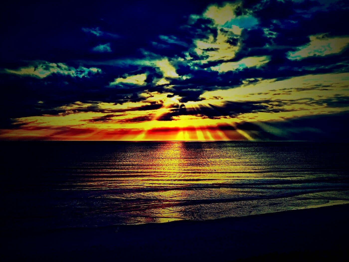 Красивый закатный берег обои