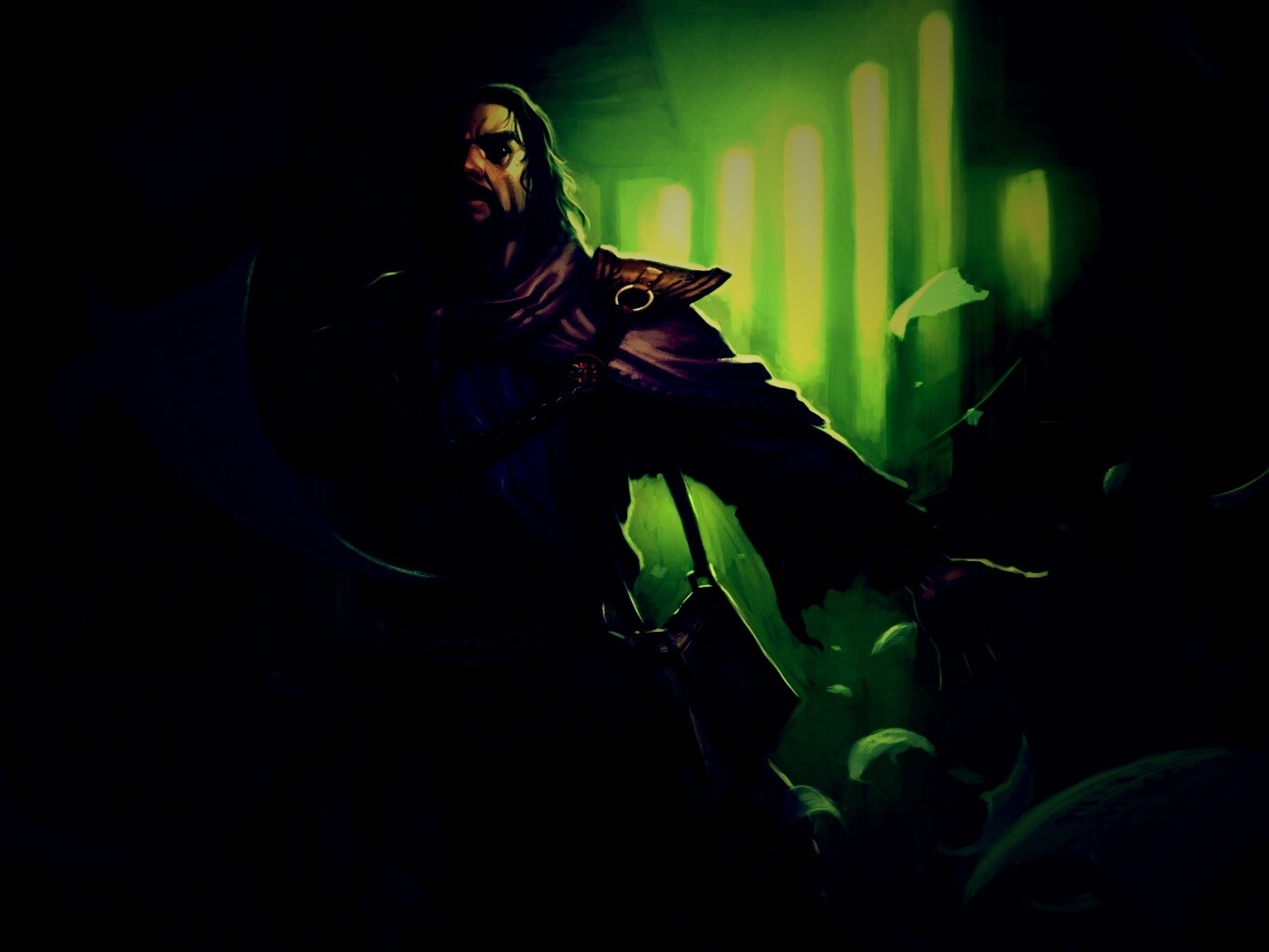 Маг в библиотеке обои