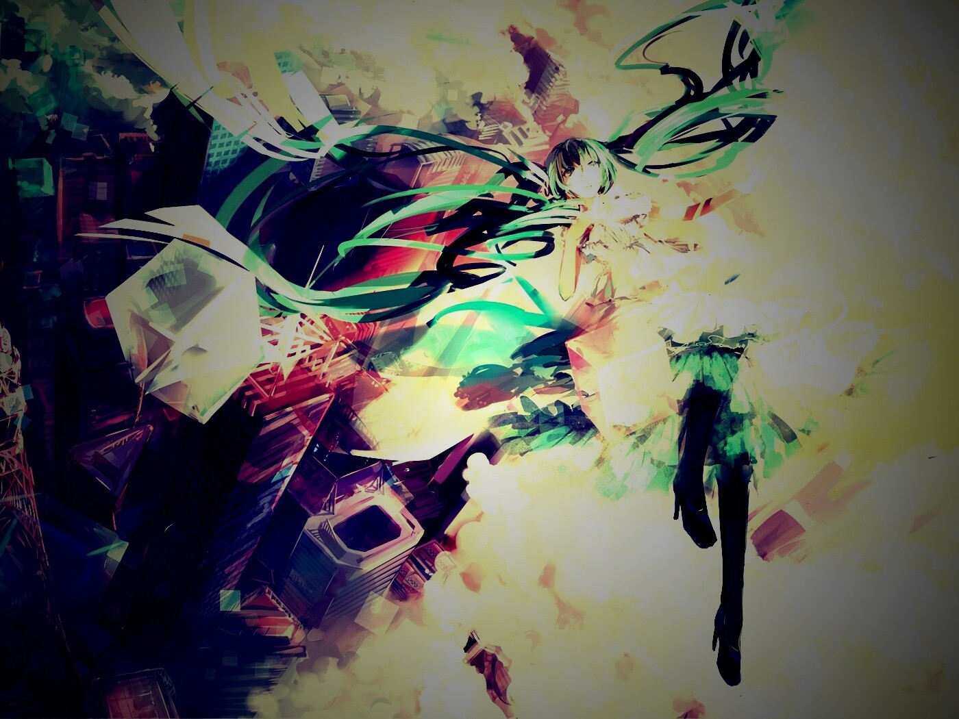 Hatsune Miku в небе обои