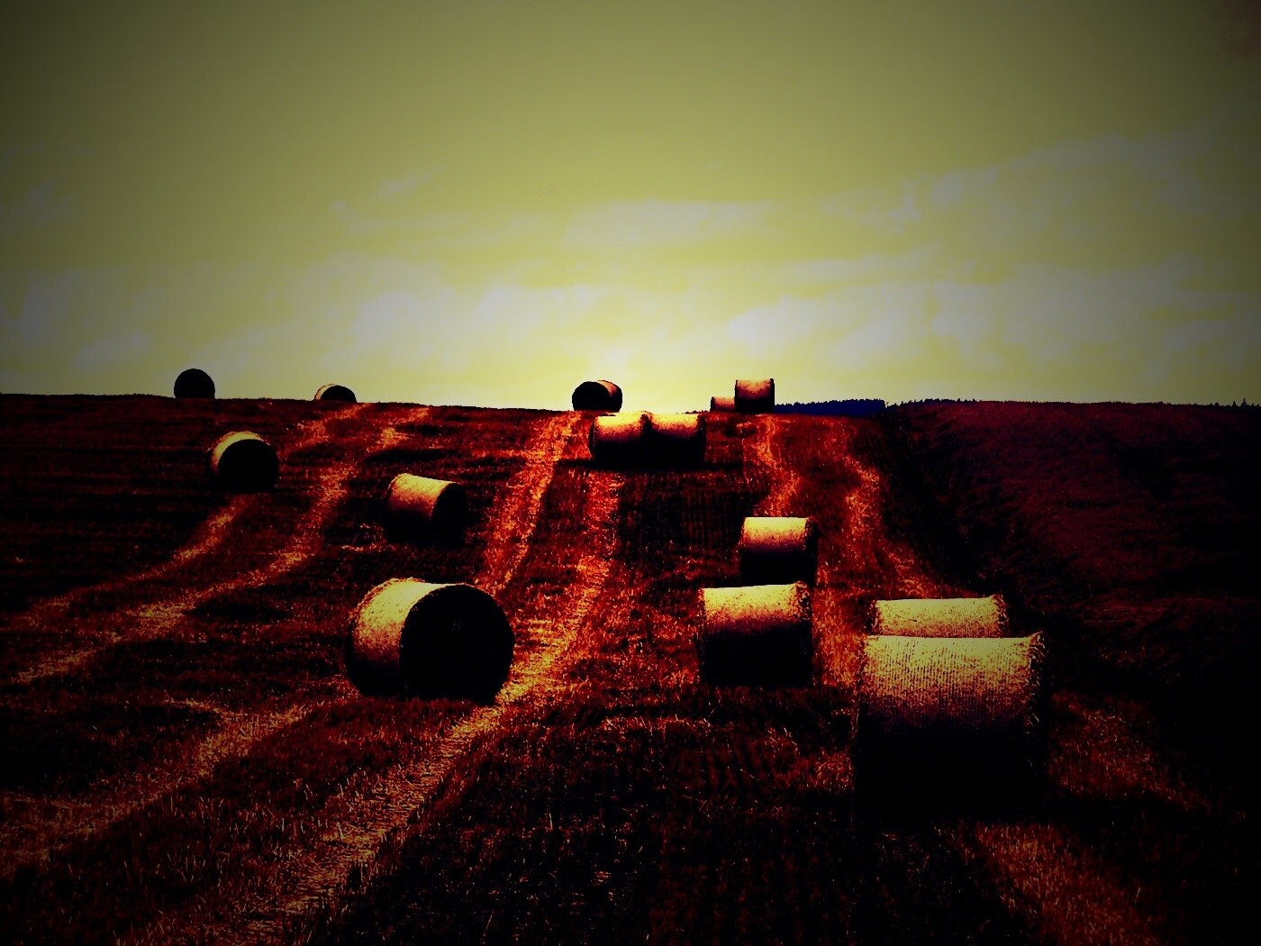 Уборка сена с поля обои